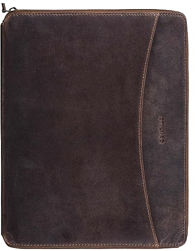 STILORD 'Dexter' Dokumententasche A4 Leder Arbeitsmappe Vintage Aktenmappe Dokumentenmappe DIN A4 Konferenzmappe Schreibmappe für 13.3 Zoll MacBooks, Farbe:veleta - braun