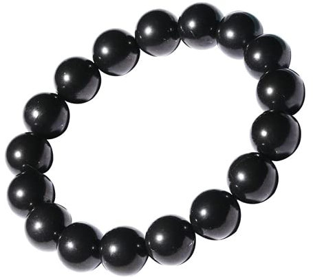 RICHRAIN Schungit Armband Schutz für Männer und Frauen Natürlicher Edelstein Kristall, Stein, (6mm 7.5)