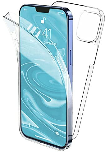 TBOC Coque Compatible avec iPhone 13 [6.1 Pouces] - Housse [Transparent] Complète [Silicone TPU] Full Body [360 Degrés] Intégral Protection Avant Arrière Portable Etui Anti Choc Rayures Móvil
