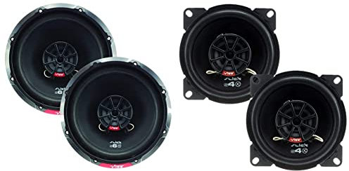 VIBE Slick 6.5” inch Coaxial speaker - 80/240 W, Black & VIBE Slick 4” Coaxial speaker - 50/150 W (RMS/MAX) SLICK4-V7, Black