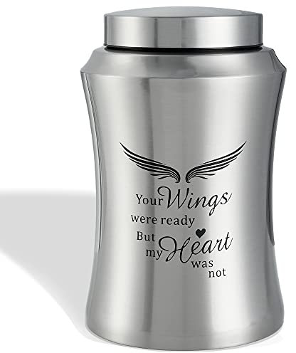 LINES ARTE Urnas Grandes para Cenizas humanas Adultas, Hombres y Mujeres, urnas de cremación de hasta 220 Libras para Cenizas de Adultos, alas de ángel, urna funeraria Decorativa para Hombres