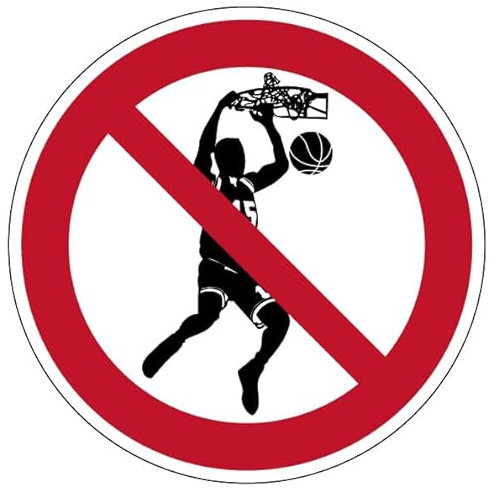 Aufkleber Verbotszeichen Hinweis „No dunking“ Verbot Schild Folie selbstklebend | Ø5-30cm Made in Germany, Größe: Ø10 cm