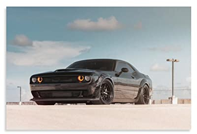 ZONDER Muskelauto-Poster für Dodge Challenger SRT Sportauto-Poster, dekoratives Gemälde, Leinwand, Wandposter und Kunstbild, moderner Familien-Schlafzimmer, Dekoration, Poster, 40 x 60 cm