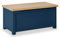 RoselandFurniture Farrow Navy Blue Wooden Blanket Box Ottoman Storage Box | Fully Assembled Large Contemporary Painted Trunk, Shoe Storage Bench or Toy Chest for Bedroom, Hallway or Kids Room