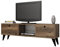 Mesa TV,100% Tablero de aglomerado rechapado en melamina, Color Nogal Negro