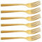 CAMRI Gold Forks Set of 6 – Golden Dinner Fork Stainless Steel, Gold Mirror Finishing, Gold Cutlery Sets for Home, Kitchen & Restaurant, 18.3 cm/ 7.2 in (C37 G - 6 Pcs)