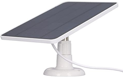 Panneau Solaire pour Caméra de sécurité sans Fil, Panneau Solaire Micro USB étanche 10 W pour Caméra de Surveillance, Support Mural Réglable (Blanc)
