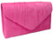 Leah Ward Women's Suede Glitter Clutch Handbags Purse Wedding Bags Evening Handbags 308 (Full Hot Pink)