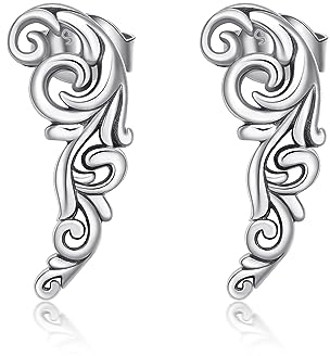 Blatt Ohrkletterer Ohrringe für Frauen Sterling Silber Jahrgang Blatt Ohrstecker Schmuck Geschenke für Mädchen