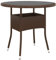 Homgoday Mesa de jardín, diámetro 80 x 75 cm, cristal templado y polirratán marrón, mesa de exterior, mesa de terraza, mesa de comedor, mesa de jardín, mesas exteriores