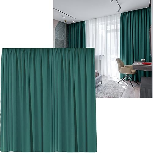 Cleanlevel EST 2016 Vorhänge Vorhang Gardinen mit Kräuselband verdunklungsvorhänge Verdunkelungsvorhang Übergröße Thermovorhang Blickdicht 300cm (B) x 245 (L) (Petrol Kräuselband)