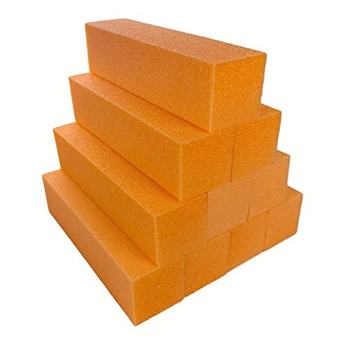 10 buffer per unghie naturali, 100/150 a grana media/fine per unghie in gel, set di lime per lucidatura unghie, manicure professionale, grana media (arancione)