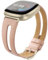 Tuocal Lederarmband Kompatibel für Fitbit Versa 4 / Versa 3 Armband/Sense Leder Armband, Schlankes Weiches Ersatzarmband Kompatibel mit Fitbit Versa 4 / Versa 3 / Sense Damen Herren, Rosa