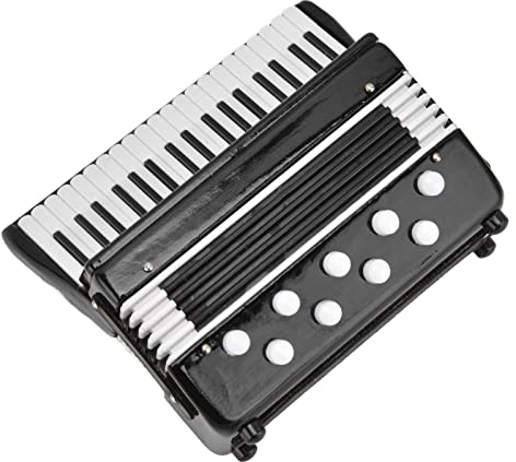 JTLB Miniatur-Akkordeon-Modell, 1:12, Niedliches, Lebendiges Simulations-Puppenhaus-Musikinstrument für Puppenhaus-Dekoration, Geschenk (Schwarz)