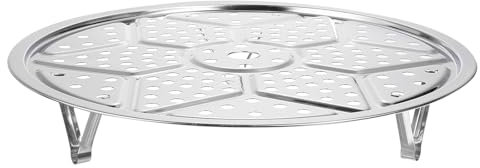 sourcing map Stainless Steel Steamer Rack with Stand, 11 Inch Pot Steaming Tray for Steamer Cookware Instant Pressure Cooker, Silver Tone