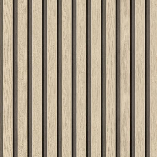 Arthome Holzoptik Lamelle Tapete Selbstklebende Abnehmbar Abziehen und Aufkleben Klebefolie 44cmx3m Vinyl Dekorative Holzstreifen Maserung Papier für Möbel Leicht reinigen(Eiche Holz)