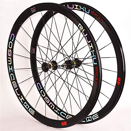 Field Racing Wheels 700C Fixie-Fahrrad-Laufradsatz, der für Training und Wettkampf verwendet Wird. 40-Knife-Carbon-Rohrnabe, Leichtmetallfelge, Fester Gang-Fahrrad-Laufradsatz