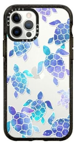 CASETiFY Impact iPhone 12 / iPhone 12 Pro Case [4X Military Grade Drop Tested / 8.2ft Drop Protection] - Turtle Bay - Clear Black