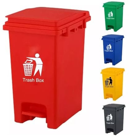 Recycling Dustbin Rubbish Pedal Bin Waste Trash Bin | Recycling Pedal Bin Home Bedroom Bathroom Kitchen | Waste Trash Kitchen Indoor Outdoor Rubbish (Blue, 20 L)