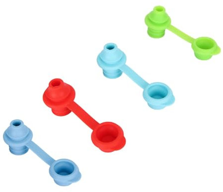 Jwthee 4Pcs No Spill Water Bottle Caps, Silicone Bottle Topper Spout Baby Water Bottle Top Spout Water Bottle Topper for Toddlers Silicone Baby Water Bottle Adapter