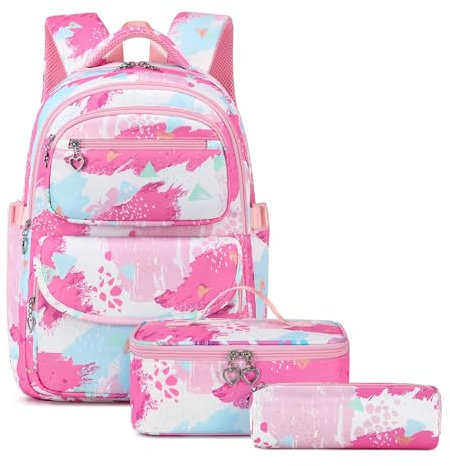 Neusky Schulrucksack Schulranzen Schultasche Sports Rucksack Freizeitrucksack Daypacks Backpack für Mädchen & Kinder Jugendliche mit der Großen Kapazität (Rose-Tarnung)