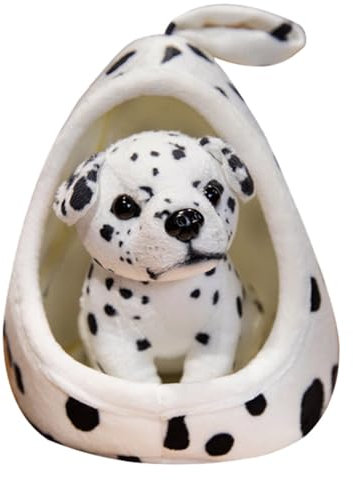 LICHENGTAI Hund Plüschtier mit Hundehütte, Hund Plüsch Puppe hängende Dekoration Hund Nest hängende Ornament Spielzeug für Kinder Urlaub Party Geschenk