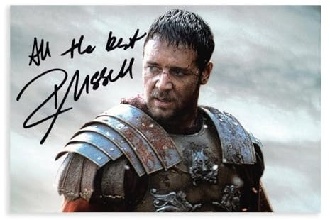 ahnld Photographie Signée Du Gladiateur Russell Crowe En Édition Limitée + Autogrammzertifikat, Leinwand-Poster, Schlafzimmerdekoration, Landschaft, Büro, Raumdekoration, Geschenk, 30 x 45 cm