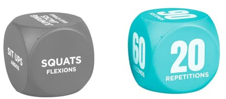 UPFIT Blau & Grau Sport-Würfel-Set, 2-teilig, farbig, Heimtraining, einfach zu bedienen und praktisch, Erwachsene, Unisex, NC