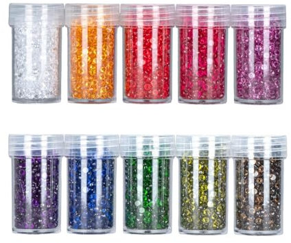 Ideen mit Herz Diamond-Painting-Steine | rund (transparent | 10 Dosen)