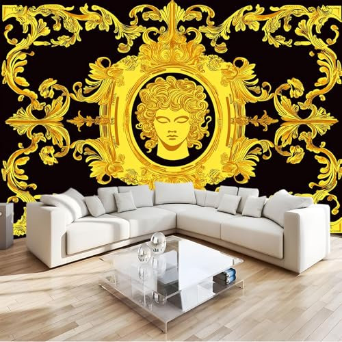 Vlies Fototapete Symmetrisches Design Rand Medusa - Foto Tapete Schlafzimmer Wohnzimmer Moderne Vliestapete 400 x 280 cm Wandtapete Motivtapeten Bildtapete 3D Effekt Wand Dekoration