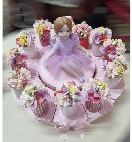 Torta di candele profumate bomboniere fiori colorati confetti inclusi (12 fette)