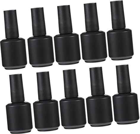 CRILSTYLEO Flacon De Vernis À Ongles Vide 15ml En Verre 12pcs Bouteille De Vernis À Ongles Rechargeable