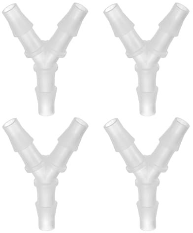 PATIKIL 2/7 Raccord De Tuyau en Plastique À Barbeaudage, Lot De 4 Embranchement en Y À 3 Voies Égales Joint À Barbeaudage Raccordeur Connecteur D'adaptation 2.2 Pouces Gaz