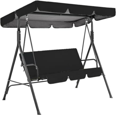 Hollywoodschaukel für den Außenbereich, mit verstellbarem Baldachin, abnehmbares Kissen, ideal für Terrasse, Pool, Veranda, 142 x 120 x 18 cm