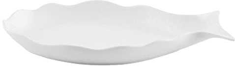 ABOOFAN Ceramic Fish Shape Serving Plate Frosted Dinner Plate for Steamed Fish Roasting and Appetizers for Kitchens