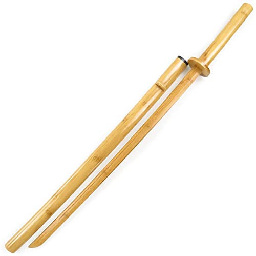 TQVLNMCR Holzschwert und Kendo-Schwert, Kampfsport-Übungspaar, japanische Samurai-Klinge mit Holzschwert und Bambusschwert, Bokken, Katana(B)