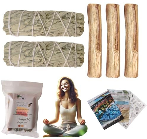 SamayZen Sauge blanche à brûler et Palo Santo - Nettoyage énergétique - Sahumerio Natural