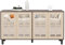 ComfortXL Spiegel-Sideboard mit coolen Kristallgriffen, 4 Türen, mit abnehmbarem Laminat, geeignet für Wohn- und Esszimmer, 160 x 40 x 85 cm