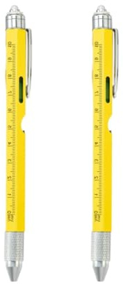 ZPRODESTD 2 Pack 7 in 1 Multi Tool Pen Stocking Stuffer for Men Gifts for Him Husband Father's Day for Dad Birthday for Men Tools Cool Gadgets Office Gift Yellow