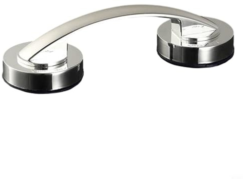 CashMuch Haltegriff mit Saugnapf für Dusche und Badewanne, werkzeugloser ABS-Griff mit Sicherheitsverschluss, feuchtigkeitsbeständig, funktioniert auf Fliesen, Glas, Holz (Silber)