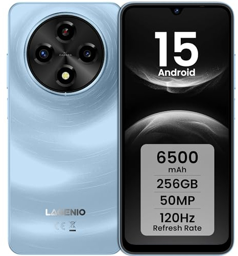 LAGENIO A12 Pro Smartphone Ohne Vertrag Android 15, 24GB+256GB/1TB TF, 6500mAh, 6.9 HD+ 120Hz, T7250 Octa Core Handy Günstig, 50MP+8MP, Dual SIM Simlockfreie Handys, OTG/Face ID/GPS/Widevine L1