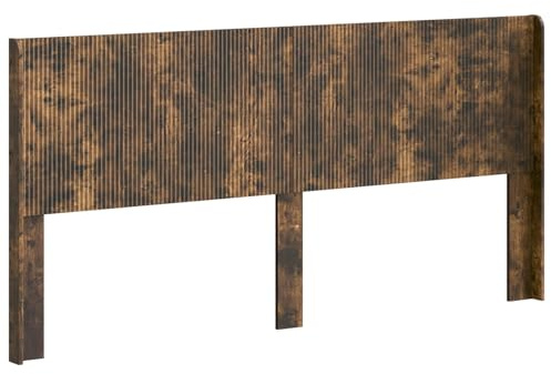 vidaXL Kopfteil Geräucherte Eiche Holzwerkstoff, Bettkopfteil, modernes Design, rechteckig, senkrechte Leisten, Holz, minimalistisches Möbelstück