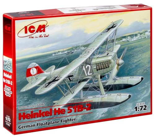 ICM ICM72192 1:72-Heinkel He 51B-2, German Floatplane Fighter, Black