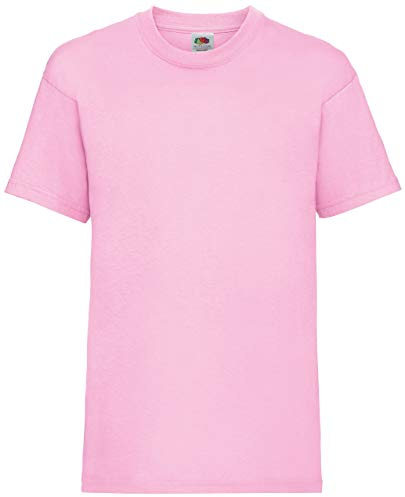 Fruit of the Loom Childrens T Shirt in Pink Size 12-13 (SS6B)