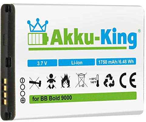 Akku-King Akku kompatibel mit BlackBerry M-S1, BAT-14392-001 - Li-Ion 1700mAh - Bold 9000, 9030, 9220, 9630, 9700, 9780, 8980 Curve, Magnum, Niagara, Onyx