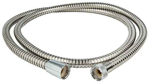 tecuro Metall Agraff Brauseschlauch 1,50 m, doppelt gewickelt, hochglanzverchromt, Innenschlauch geprüft nach KTW-A und DVGW W-270, inkl. 2 Dichtungen