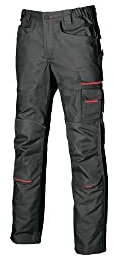 U-Power FREE, pantaloni da uomo, pantaloni cargo multitasche, tasche per ginocchiere, tasca sulla coscia rimovibile, tessuto confortevole, inserto elastico, usura esterna resistente (Black Carbon-50)