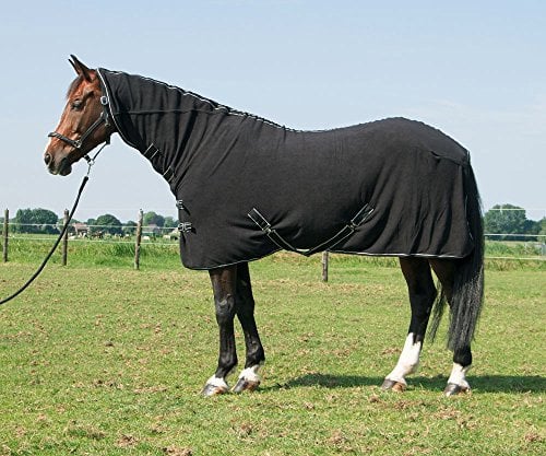 Harry's Horse Fleecedeken Deluxe met Hals, Farbe:schwarz, Größe:145cm