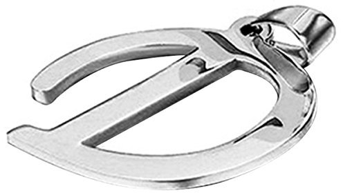 Flongo Damen Halskette Herren Anhänger Männer Kette Namen Buchstabe D Edelstahl Anhänger Halskette Silber 26 Alphabete Buchstaben Charme Poliert, mit 55cm Kette