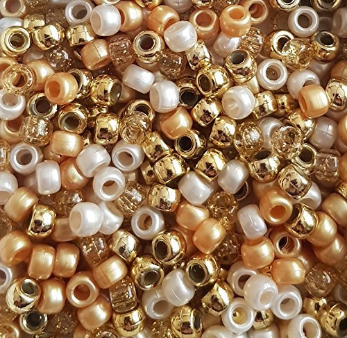 100 All that Glitters Pony Bead Mix 9mm x 6mm